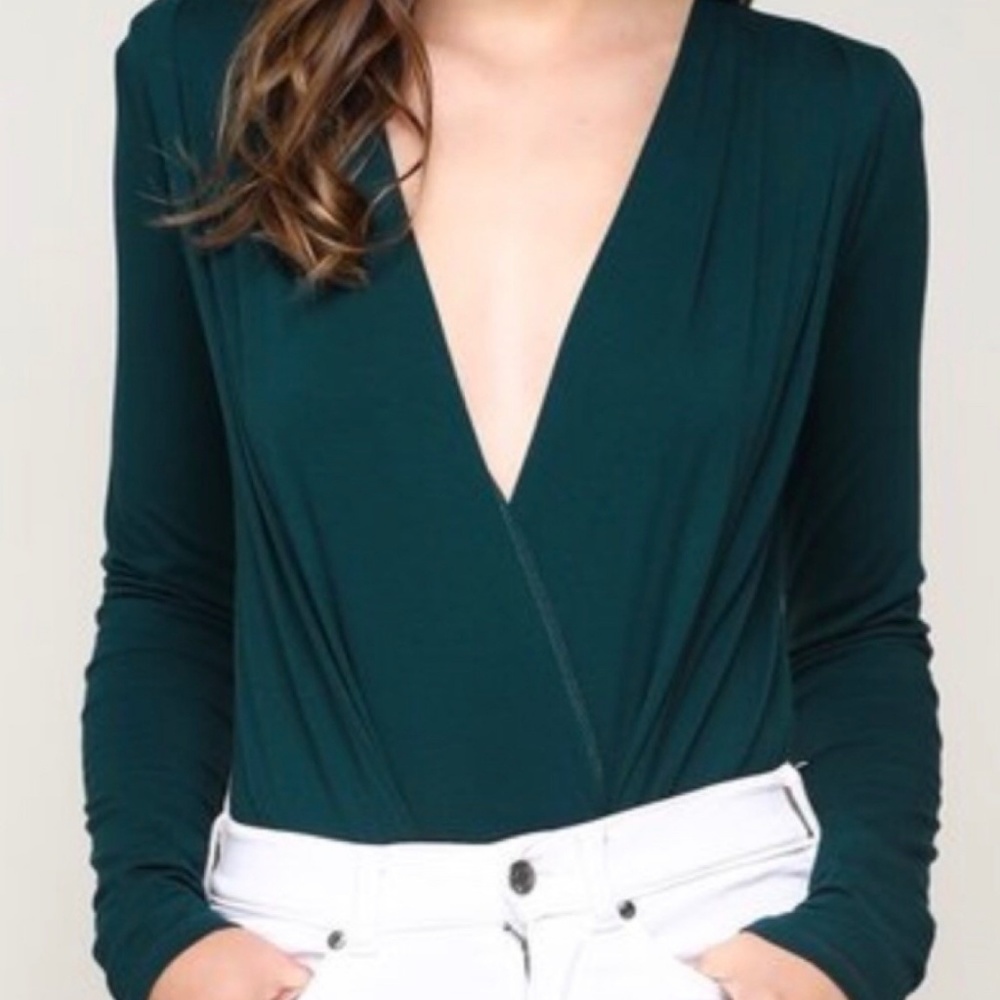 STYLISH DRAPED BODYSUIT - Picture 2 of 5